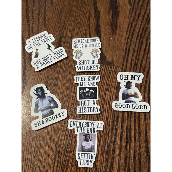 Shaboozey Inspired Sticker Set Lot Of 6 Perfect For Water Bottles Whiskey - Picture 3 of 10